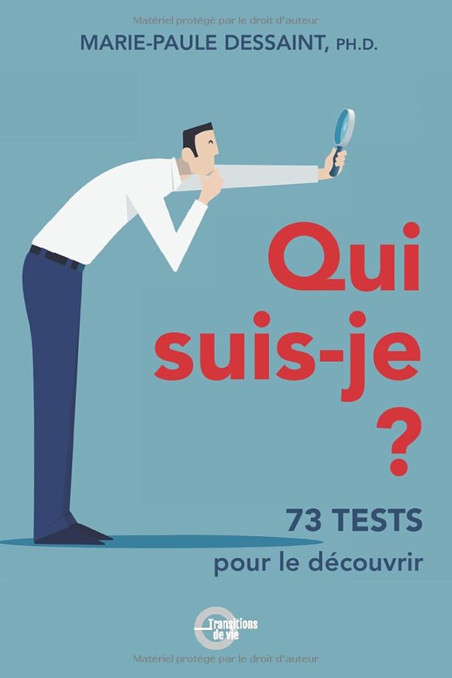 Qui êtes-vous? Votre identité? Votre personnalité? Vos besoins et valeurs? Vos forces? Les masques que vous portez? Les obstacles à la réalisation de vos projets de vie? Voici un livre comportant 73 tests pour touver la réponse. N'écoutez pas les éteignoirs de vos projets